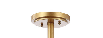 Leila 13.25" Iron/Crystal Modern Glam LED Flush Mount - JONATHAN Y